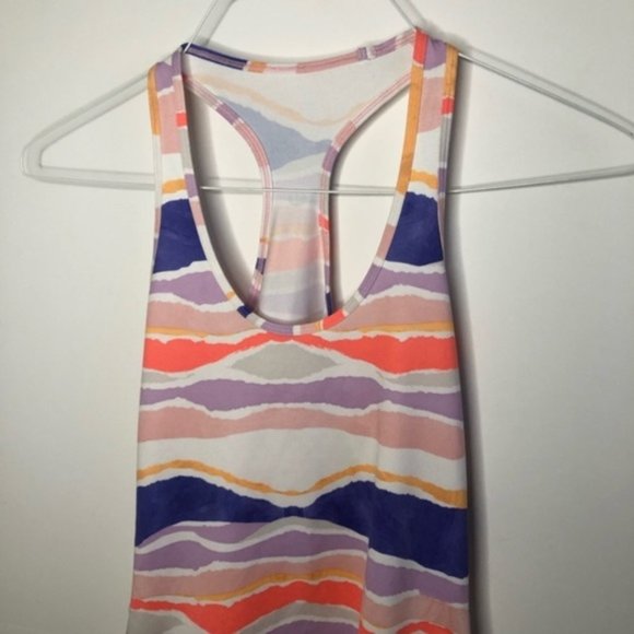 Lululemon Cool Racerback Beacher Stripe White Iris Flower - Picture 5 of 6